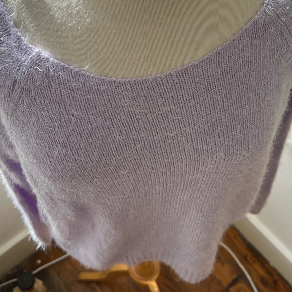 LIVE LOVE DREAM soft fuzzy scoop neck lilac color sweater - Picture 7 of 10